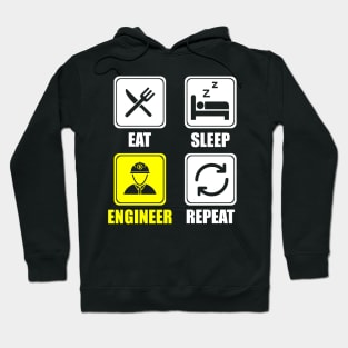 Cute Eat Sleep Engineer Repeat Engineering Funny Hoodie